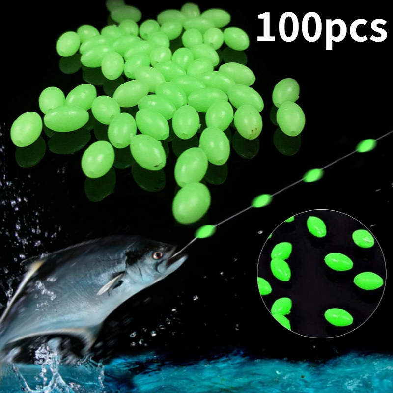 Fishing Lure Making Kit - 100 stks/partij Ovale Nacht Lichtgevende Vissen