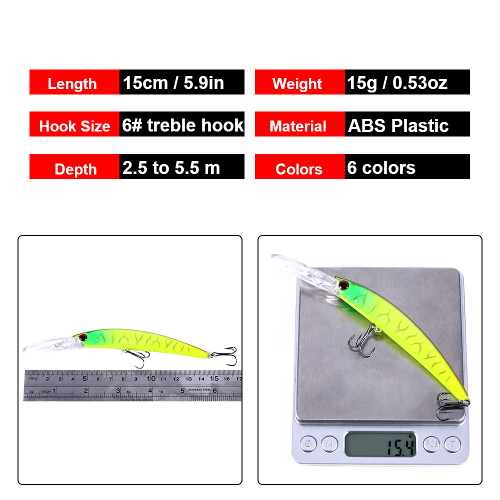 1PCS 15cm 15g Diep Duiken Jerk - Fishing Lure Swimbait recensie en prijs